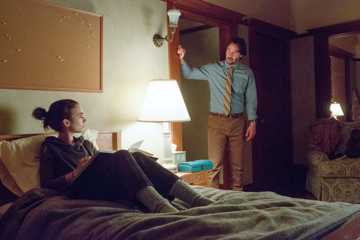 Lily Collins and Keanu Reeves in a scene from Netflix's To The Bone.