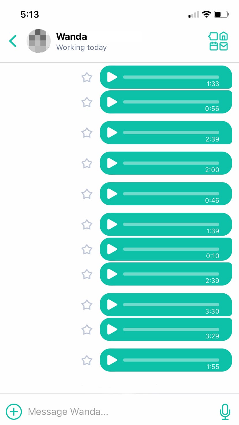 A therapy text conversation.
