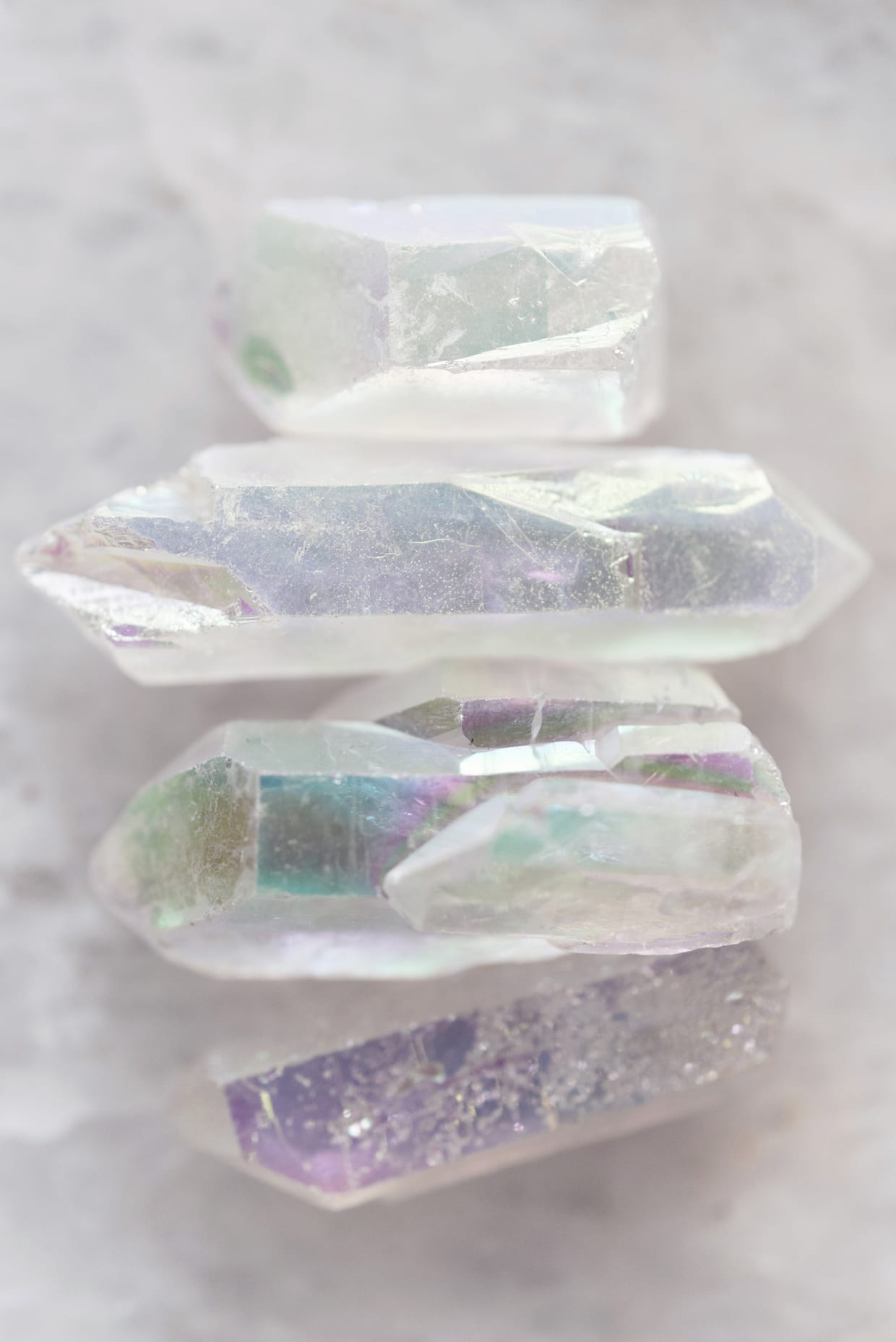 An overhead shot of crystals.